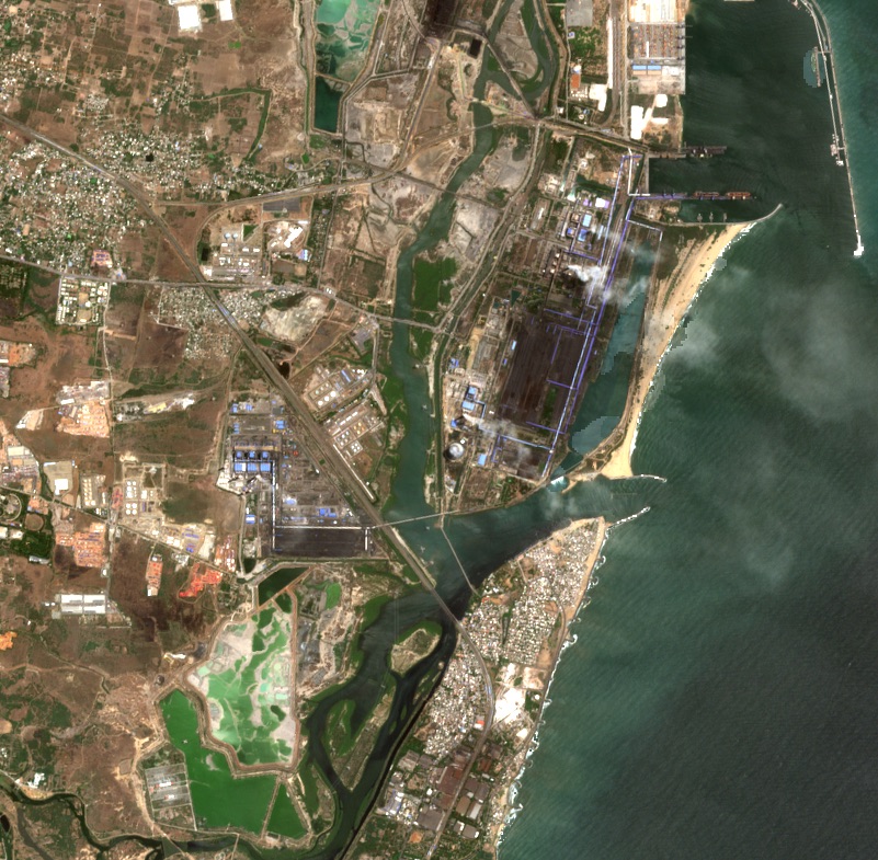 The Ennore creek junction from orbit