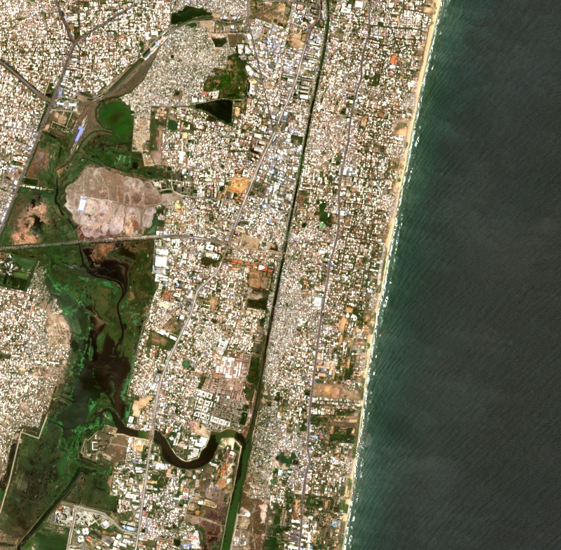 The Okkiyam Maduvu confluence area from orbit